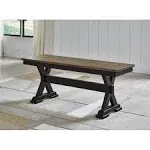 Ashley Wildenauer 50" Dining Bench, Brown/Black