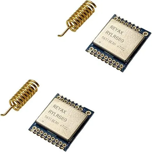 RYLR689 2pcs 915MHz 868MHz 22dBm LoRa (G) FSK Long Range RF Wireless Module Include Antenna SPI Interface Semtech LLCC68