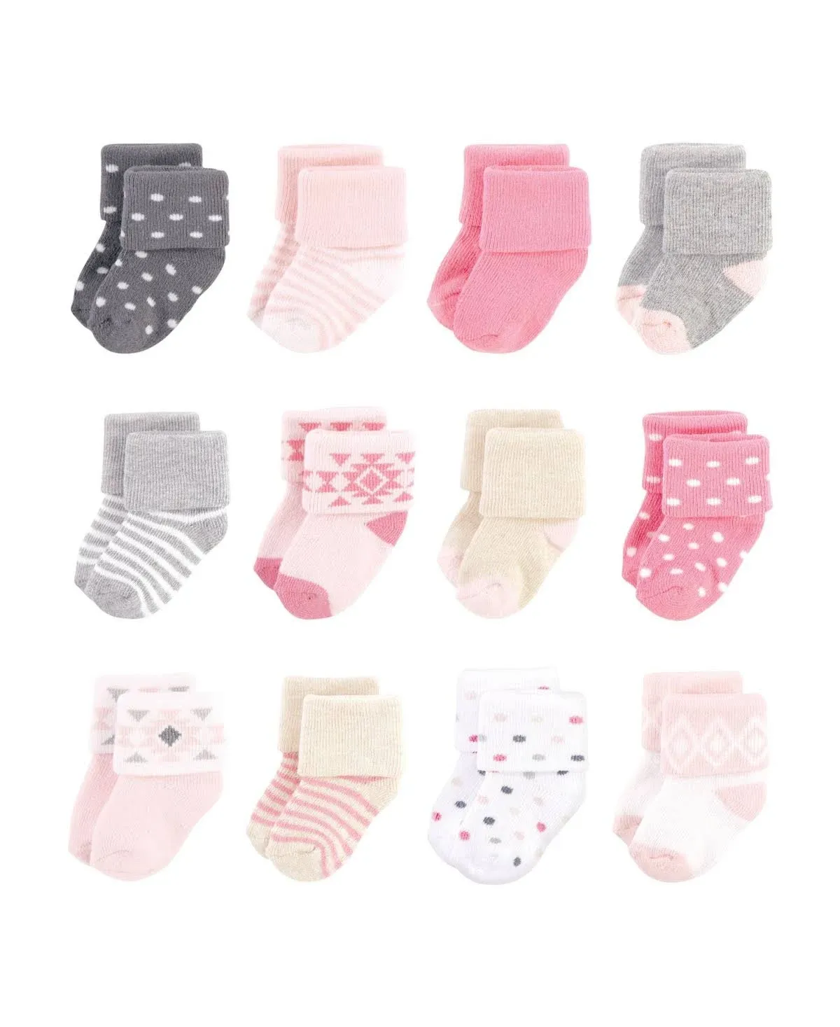 Hudson Baby Baby Girls' Cotton Rich Newborn and Terry Socks