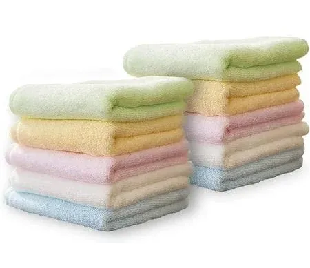 Fymlhomi Bamboo Washcloths Towel Set 10 Pack Baby Wash Cloth for Bathroom-Hotel-Spa-Kitchen Multi-Purpose Fingertip Towels and Face Cloths 10