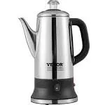 VEVOR 12-Cup Electric Percolator Coffee Pot, 304 Stainless Steel Coffee Percolat