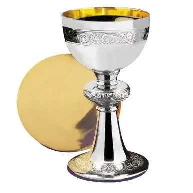 Christian Brands Church Altar Ornamented Chalice & Paten Set NS718