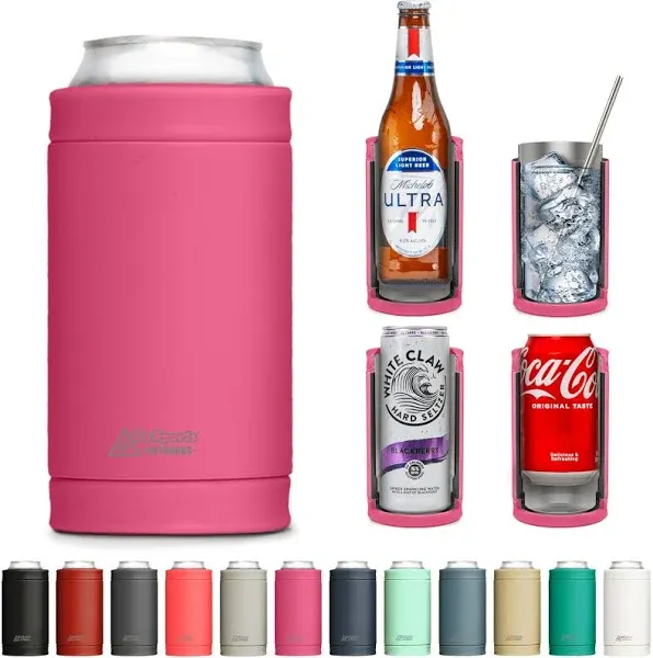 DUALIE 3 in 1 Insulated Can Cooler - Universal Size for 12 oz Cans, Slim Cans, and Bottles - 15+ Colors Available