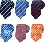 Adulove Men's Necktie Classic Silk Tie Woven Jacquard Neck Ties 6 Pcs