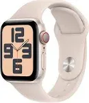 Apple Watch SE GPS + Cellular 40mm Starlight Aluminum Case with Starlight Sport Band - S/M