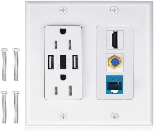 IQIAN 2 Power Outlet with Dual 3.6A USB Charger Port