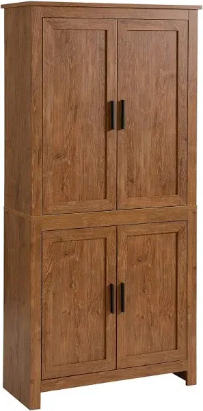 64" 4-Door Kitchen Pantry Freestanding Storage Cabinet