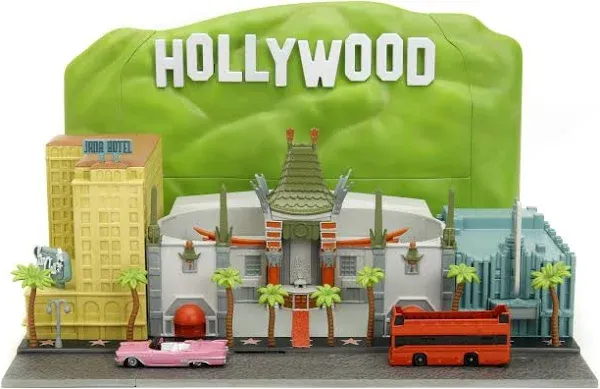 JADA HOLLYWOOD 100&#034; WALK OF FAME DIORAMA with 2 VEHICLES 34807