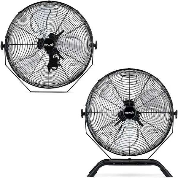 20 in. Outdoor Rated High Velocity Wall Mounted Fan, 3-Fan Speeds, Black