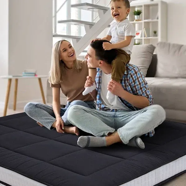 MAXYOYO 6" Extra Thick Floor Futon Mattress, Black, Full / 6"