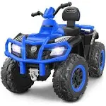 ELEMARA 2 Seater Kids ATV, 12V 4 Wheeler for Kids Quad with 10Ah Battery, 4mph Max Speed,Bluetooth, LED Lights, Radio, Toddler Ride On 4 Wheeler