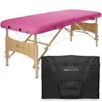 Saloniture Basic Portable Folding Massage Table, Pink