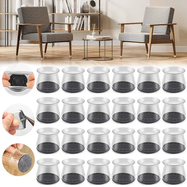 24PCS Upgraded Silicone Chair Leg Floor Protectors