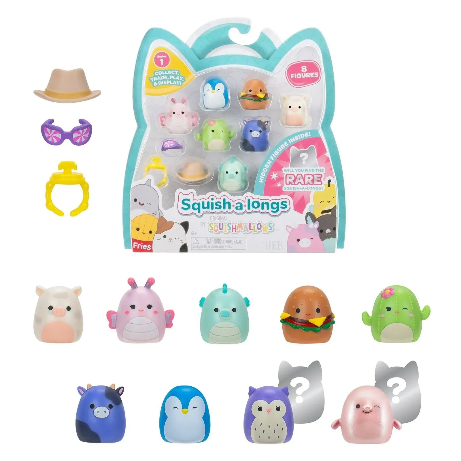 Squishmallows Squish-A-Long Figuren 8er-Set 1 mit Ring