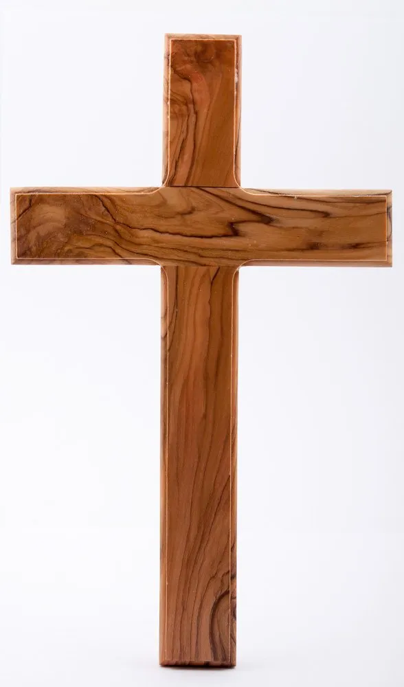 Wooden Cross. Plain Holy Land cross, Olive Wood by Wood Cross 