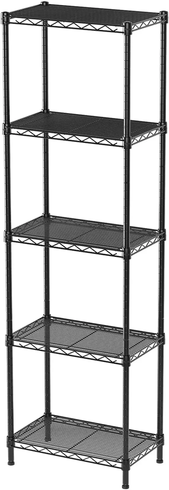 5 Tier Shelf Wire Shelving Adjustable Storage Shelves Storage Rack,Standing Stor