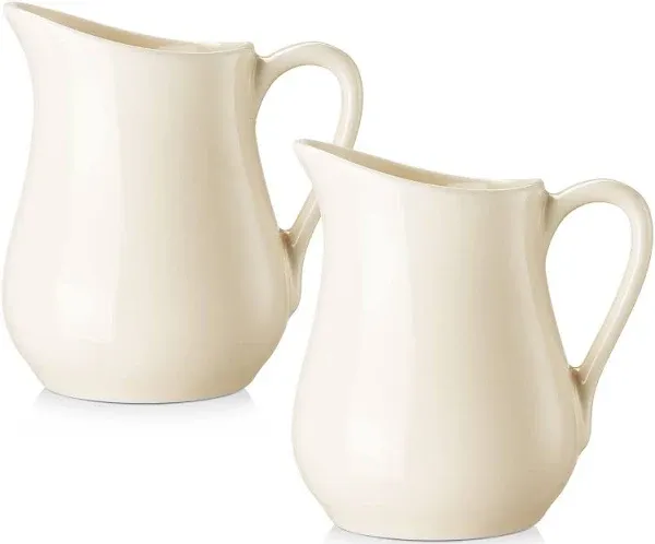 Creamer Pitcher With Handle 8 Oz Small Classic White Fine Porcelain Creamer Pitc