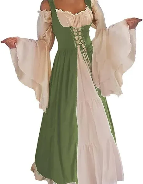 Abaowedding Womens's Medieval Renaissance Costume Cosplay Over Dress