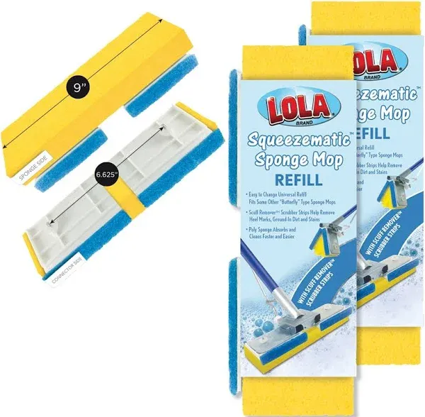 Lola SqueezeMatic Butterfly Sponge Mop Refill