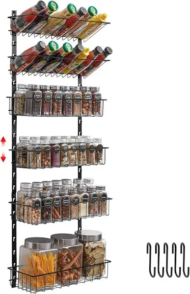 Prep & Savour 6-Story Wall Mounted Spice Rack Organizer