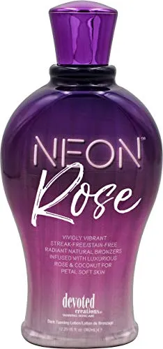 Devoted Creations Neon Rose Tanning Lotion with Natural Bronzers 12.25 oz