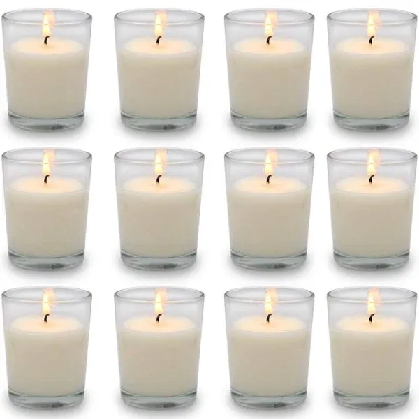 Set of 12 White Votive Candles