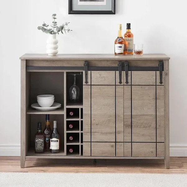 Cathe Farmhouse Coffee Bar Cabinet