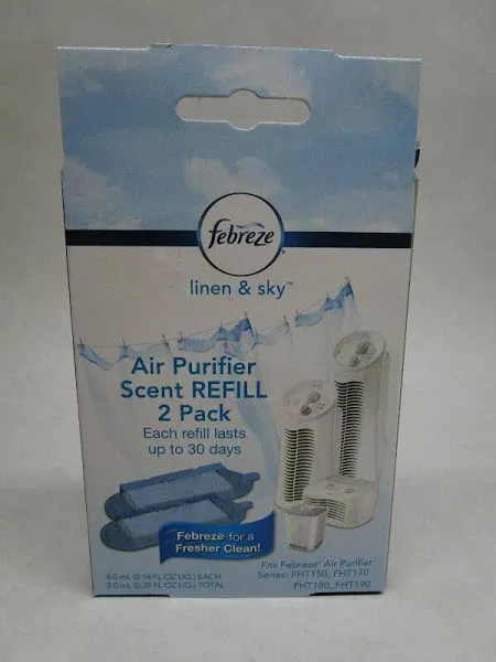 Febreze Air Purifier Linen Scent Refills, Two Packs of 2 (4 refills) FRF102L