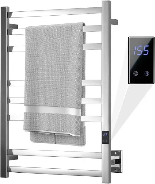 PeakTrivol Premium 8-Bar Towel Warmer - Fast Heating, Auto Shut-Off Timer, LE...