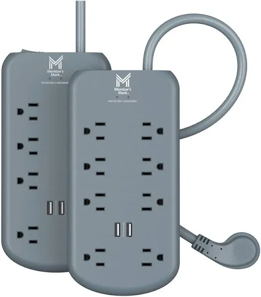 Member's Mark Surge Protector Bundle With USB (2-Pack)