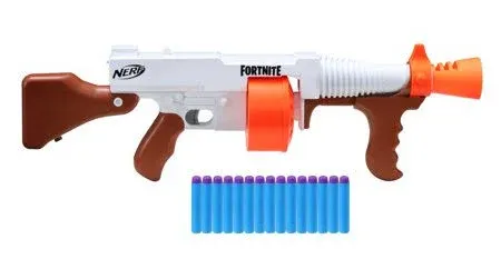 NERF Fortnite DG Blaster Rifle Toy Elite 15 Dart Rotating Drum Tommy Gun WORKING