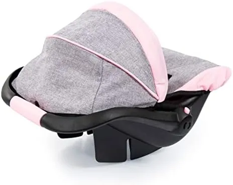 Bayer Baby Doll Deluxe Car Seat with Canopy, Pink Gray Butterfly