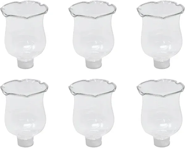 6 Pack Clear Glass Votive Cups with Peg