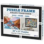 Funwares 20 x 27 Puzzle Frame - Easy Assembly, Sleek Contemporary Matte Black Finish, No Glass/Plastic Cover for Clear View, Perfect Fit & Easy