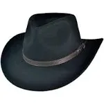 Jaxon Hats Crushable Wool Felt Outback Hat: Size: S Black