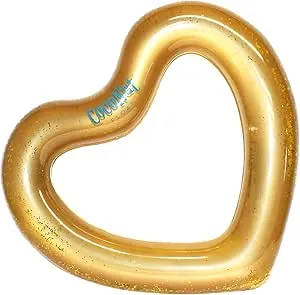 CocoNut Float Gold Glitter Heart Pool Float