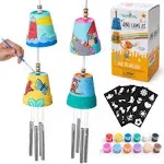 ROMI'S Way 2-Pack Make Your Own Wind Chime Kit - larger Bells, Stencils and Beads, Arts and Crafts for Kids Ages 8-12, 4-8 - DIY Craft Kit for Girls &