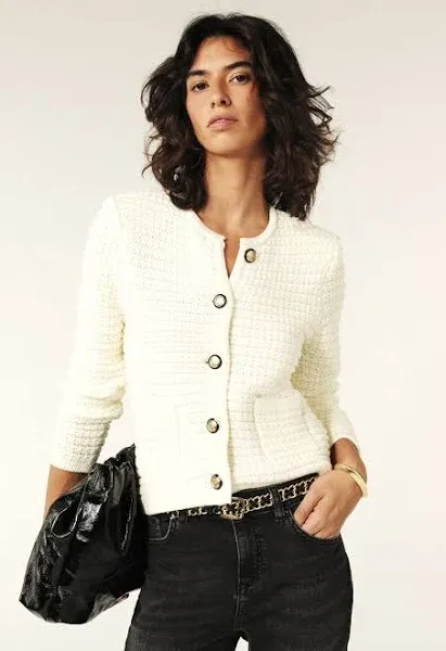 Ba&Sh Women's Gaspard Crewneck Cardigan Sweater