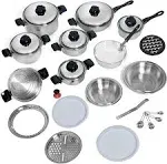 Chef's Secret 28pc 12-Element T304 Stainless Steel Waterless Cookware