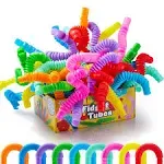 JOYIN 18 Pack Pop Tubes Sensory ToysSmall Fidget Tubes Party Favors 9 Colors Connectable and Extendable for Stress Relief