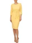 Adrianna Papell Knit Crepe Tie Waist Sheath Dress Women's Dress Warm : 8