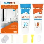 Bath Repair Kit White, Endhokn Enamel, Porcelain, Acrylic, Fiberglass, Ceramic Sink Repair Kit, Tub Tile Ceramic Toilet Shower Kit & Tray & Chip & PE