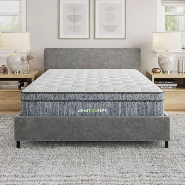 GhostBed 13 inch Flex Hybrid Medium Firm Memory Foam Mattress