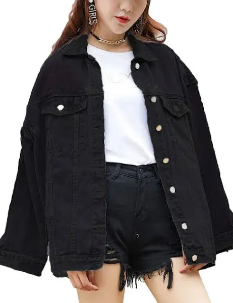 Omoone Women's Oversized Mid Long Denim Jacket