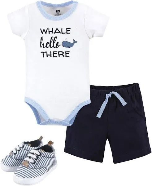 Hudson Baby Baby Bodysuit, Shorts and Shoe Set