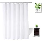 Extra Long Fabric Shower Curtain Liner 72 x 78 Inch, Machine Washable Water-Repellent Solid White Shower Curtain Liner for Bathroom 78 inches Length