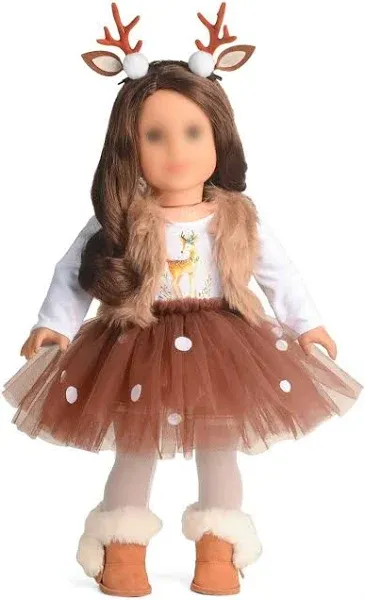 Sweet Dolly Deer Dress 18” Doll Clothes Outfit Skirt Tutu Costume American Girl