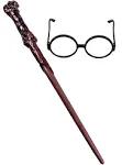 Disguise Harry Potter Accessories Set, Costume Wand and Glasses Kit Black & Brown, Childrens Size