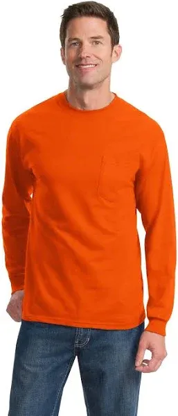 Port & Company Tall Long Sleeve Essential Pocket Tee. PC61LSPT