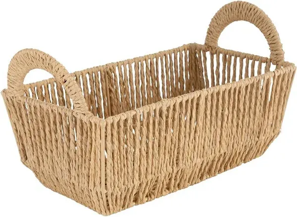 Simplify Vertical Weave Storage Basket with Round Handles